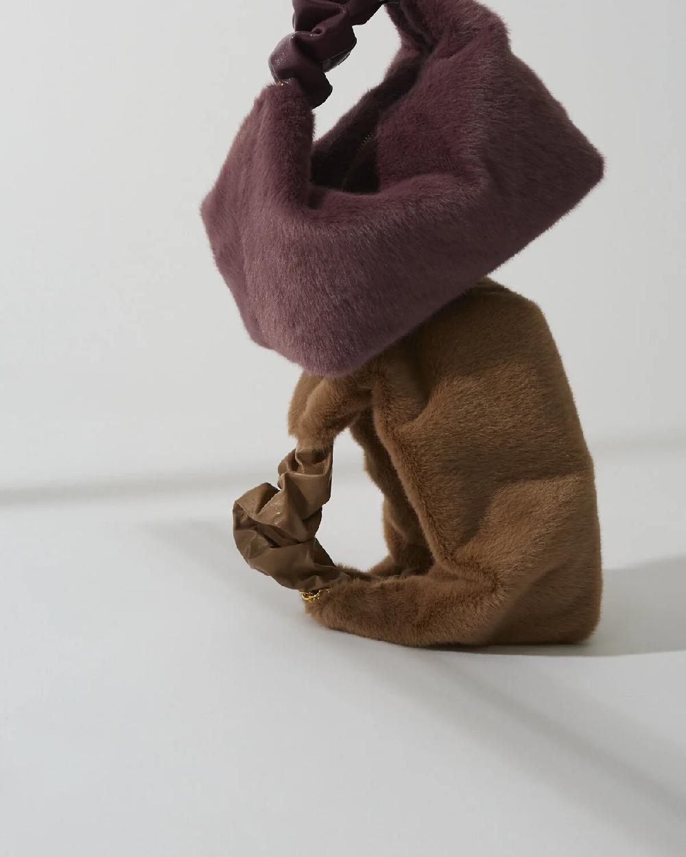 Subella London GIGI Faux Fur Tote In Mauve