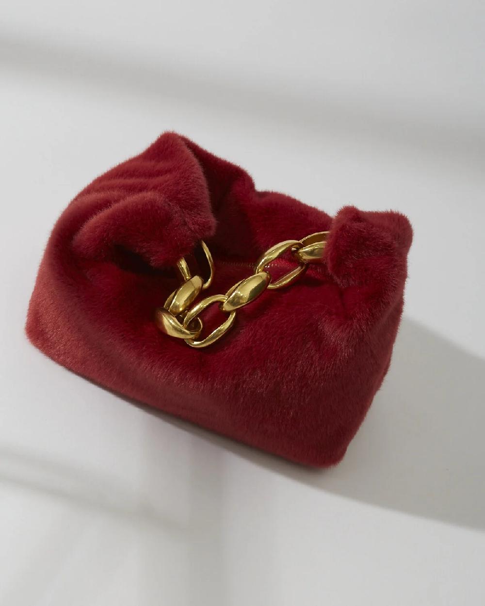 Subella London GIGI Faux Fur Tote In Raspberry