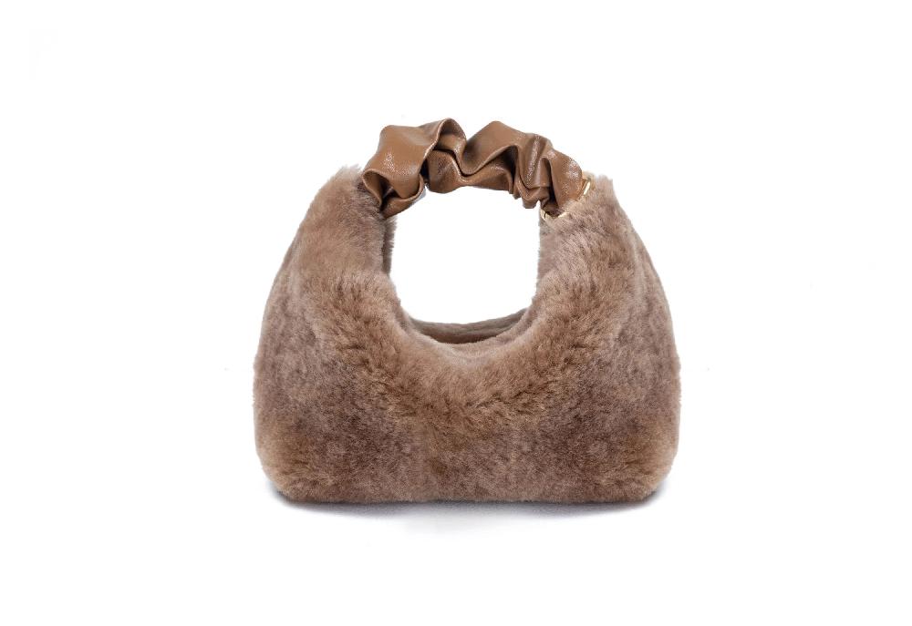 subella london GIGI Shearling Fur Tote in Brown