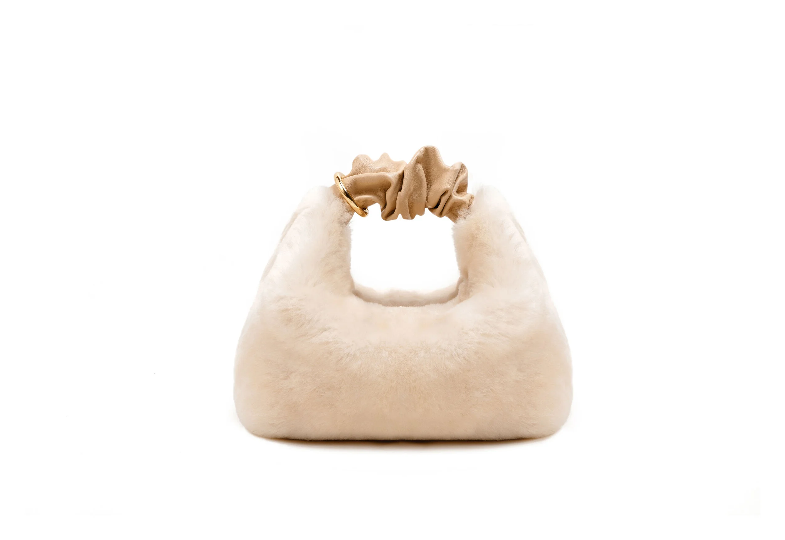 subella london GIGI Shearling Fur Tote in Cream