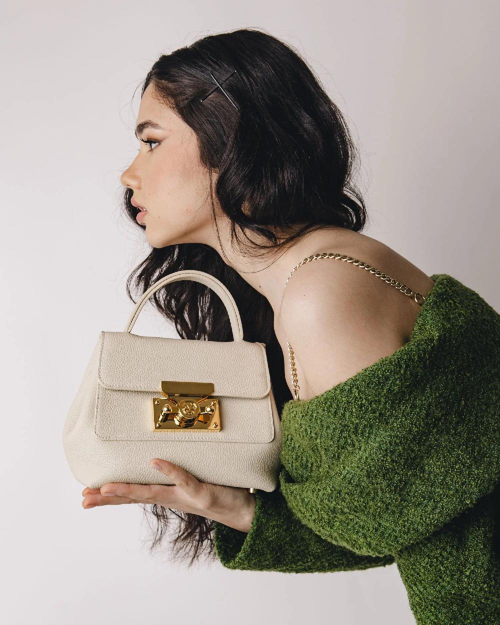 Subella London Ginger Tote In Cream Leather