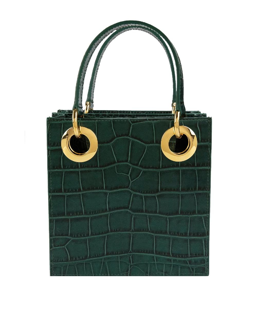 subella london Mini Sabrina • Petrol Croc & Gold
