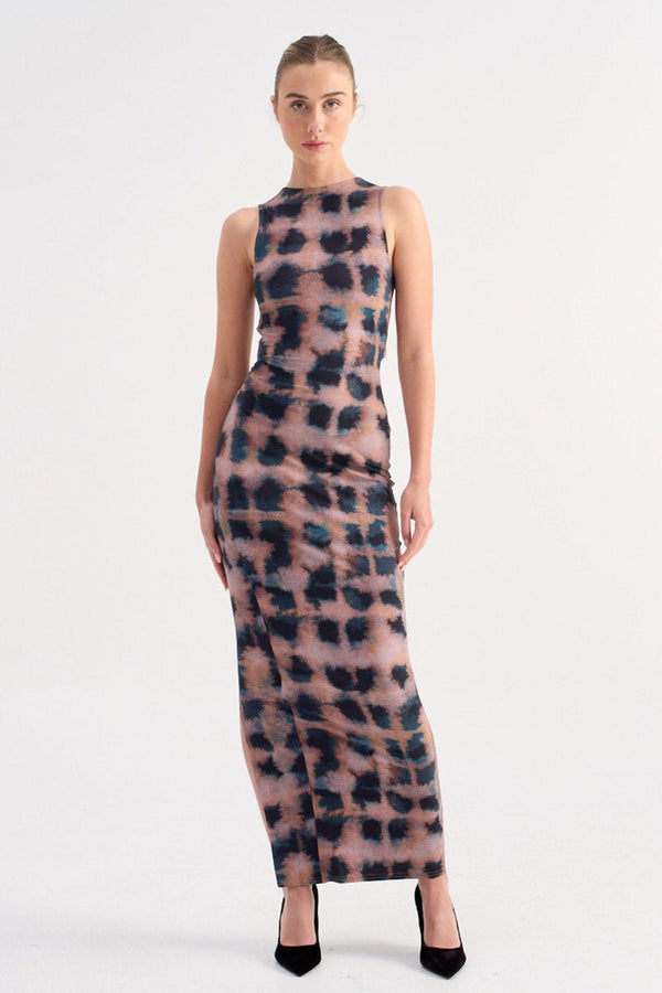 Suboo Shibori Sleeveless Reversible Twist Front Maxi