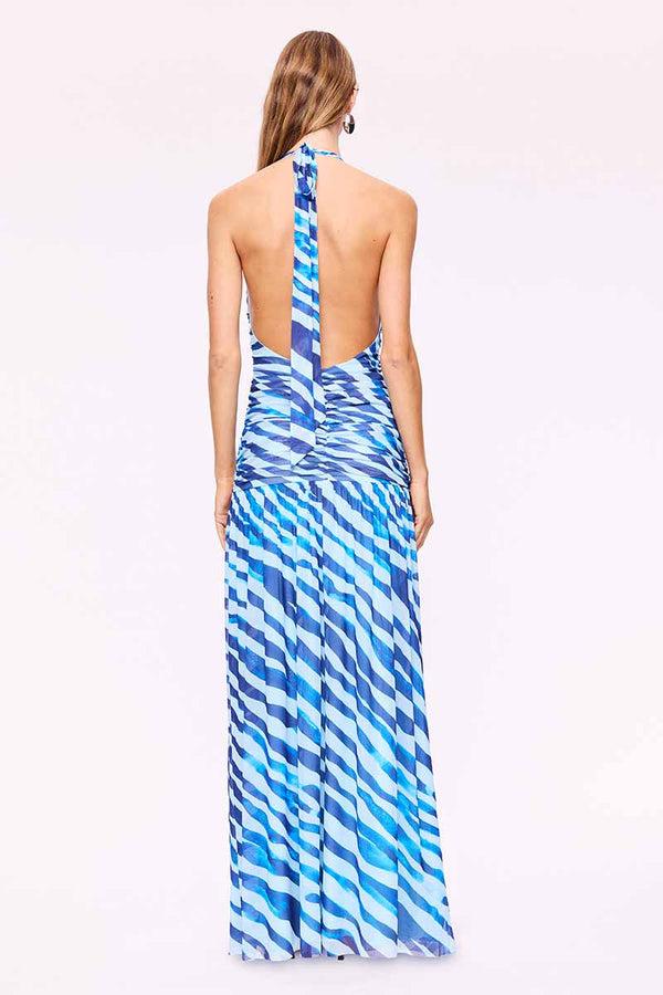 Suboo Aleks Zebra Halter Maxi Dress
