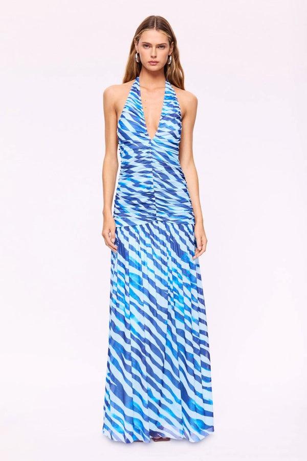 suboo Aleks Zebra Halter Maxi Dress