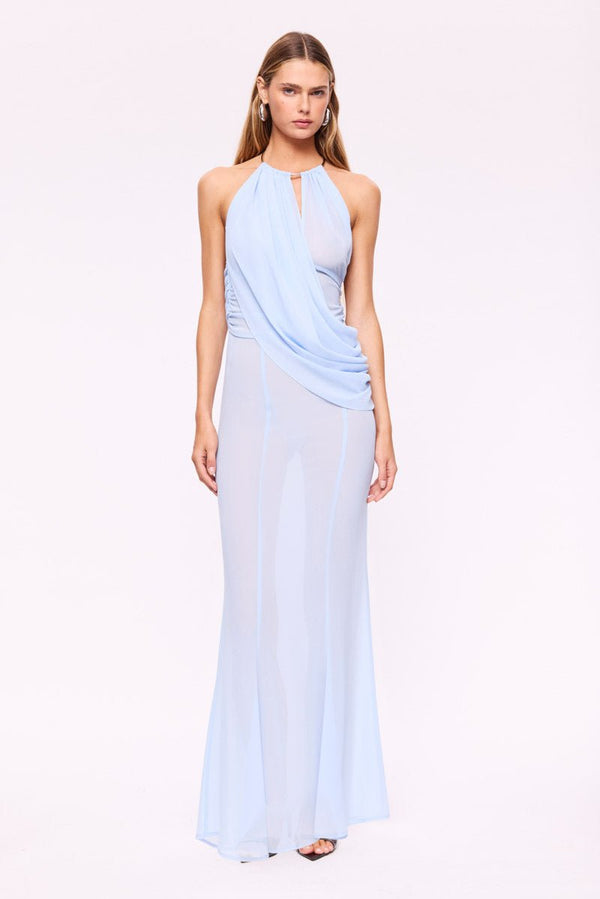 suboo Annalese Draped Gown-Ice Blue
