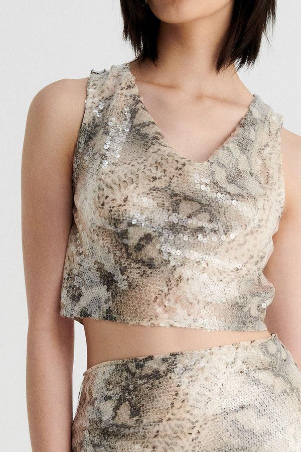 Suboo Aquarius Cowl Neck Crop Top