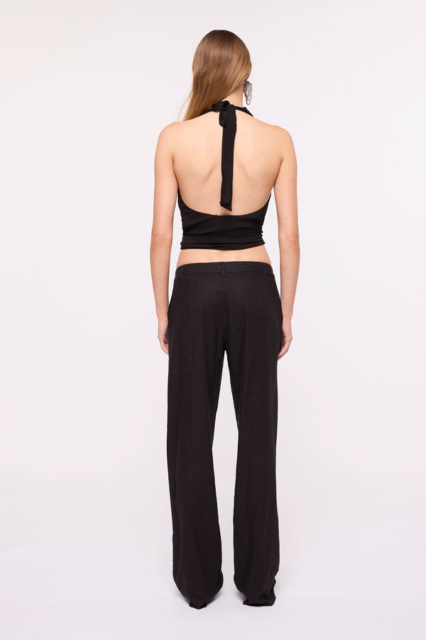 Suboo Aubrey Halter Crop Top - Black