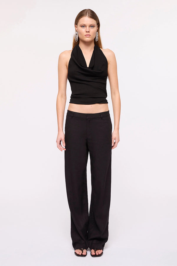 suboo Aubrey Halter Crop Top - Black