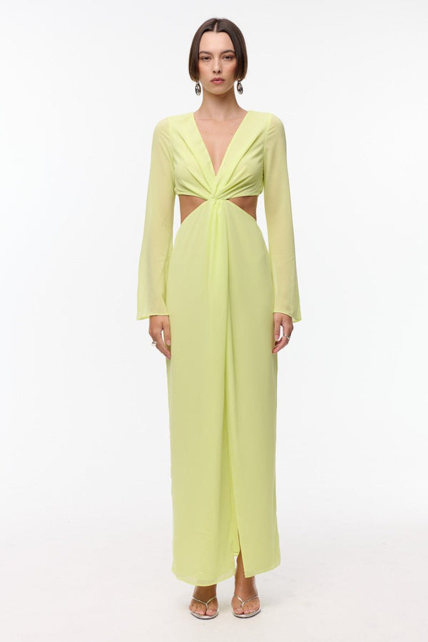 suboo Audrey Twist Front Maxi -Chartreuse