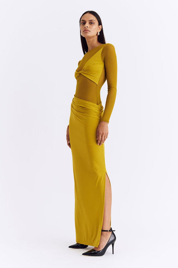 Suboo Auguste Long Sleeve Mesh Jersey Maxi - Citron