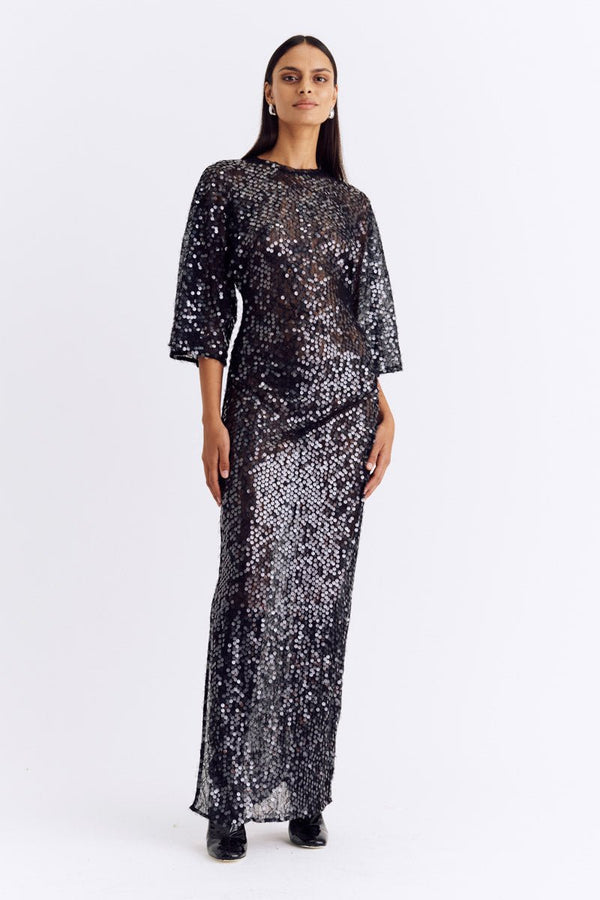 Suboo Ava Lace Sequin Cape Sleeve Maxi