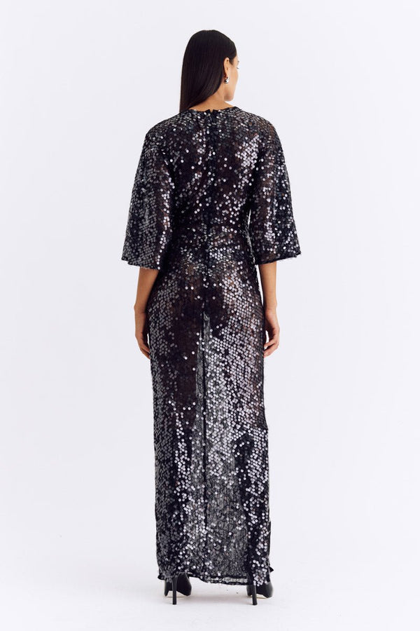 Suboo Ava Lace Sequin Cape Sleeve Maxi