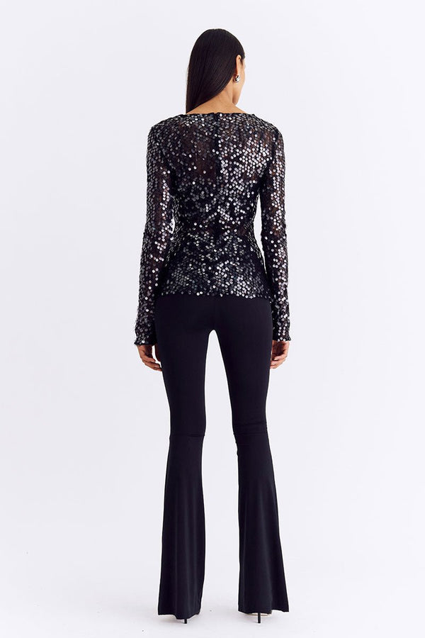 Suboo Ava Lace Sequin Long Sleeve Top