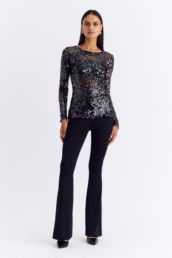suboo Ava Lace Sequin Long Sleeve Top
