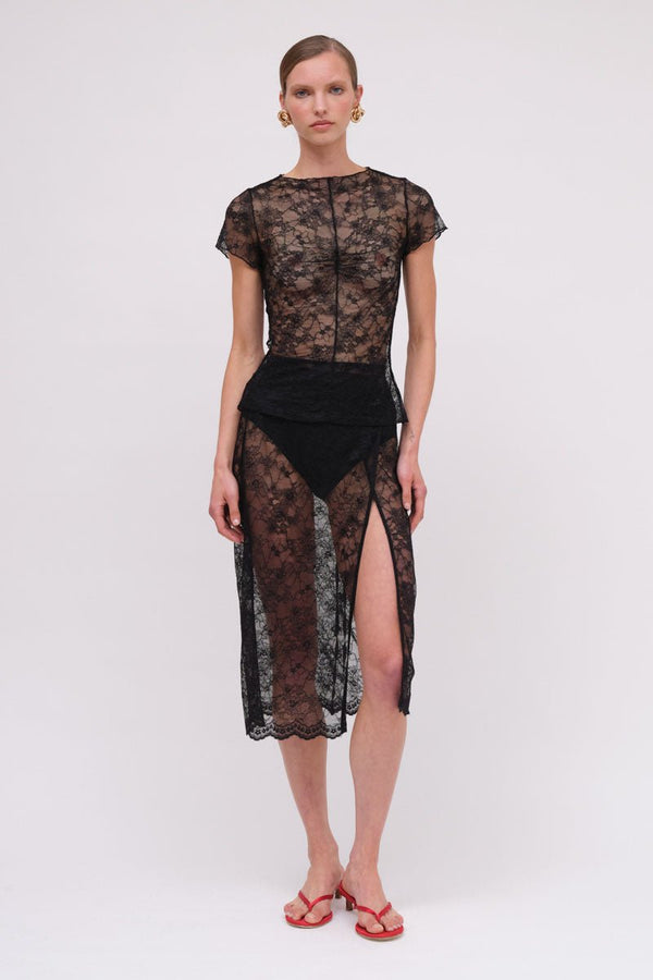 Suboo Beau Lace Wrap Midi Skirt