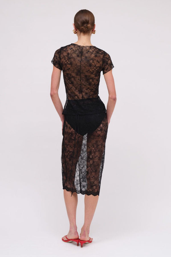 Suboo Beau Lace Wrap Midi Skirt