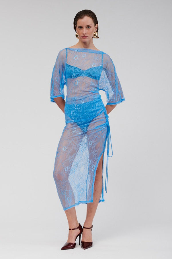 suboo Benny Ruched Side Midi Skirt