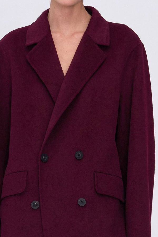 Suboo Bowie Brushed Coat - Bordeaux