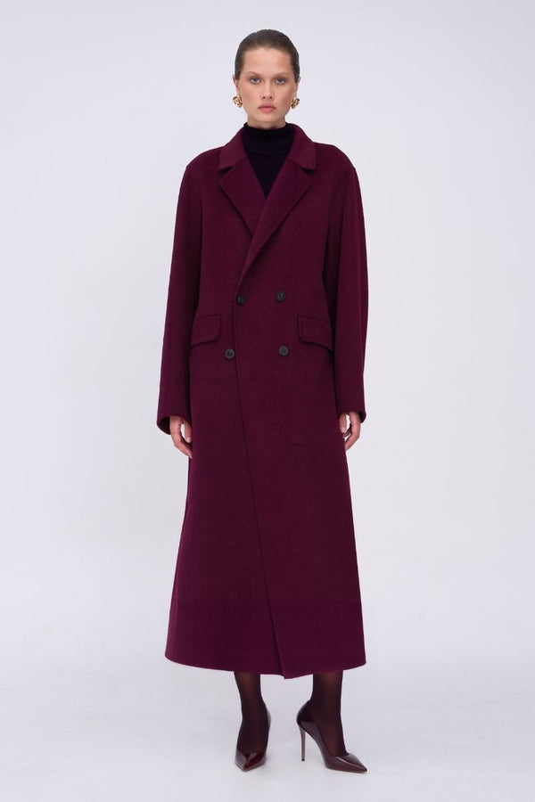 suboo Bowie Brushed Coat - Bordeaux