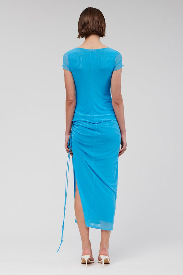 Suboo Christy Cap Sleeve Gathered Front Top - Blue