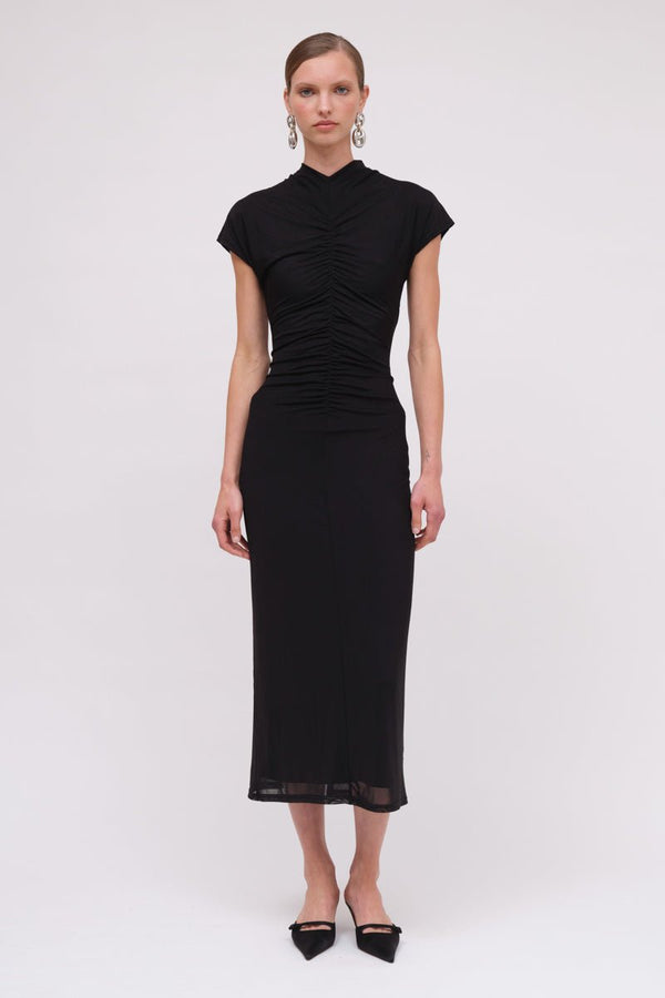 suboo Christy Mesh Cap Sleeve Dress