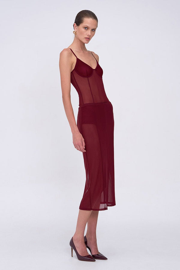 suboo Christy Mesh Panelled Midi Skirt with Brief