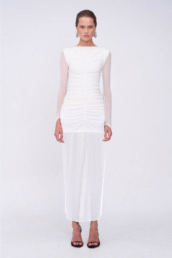 Suboo Christy Mesh Ruched Front Long Sleeve Top