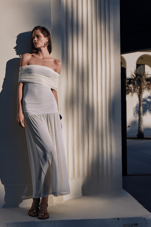 Suboo Christy Mesh Sheer Skirt Dress - White