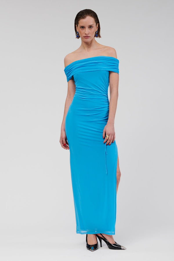suboo Christy Off Shoulder Maxi Dress - Blue