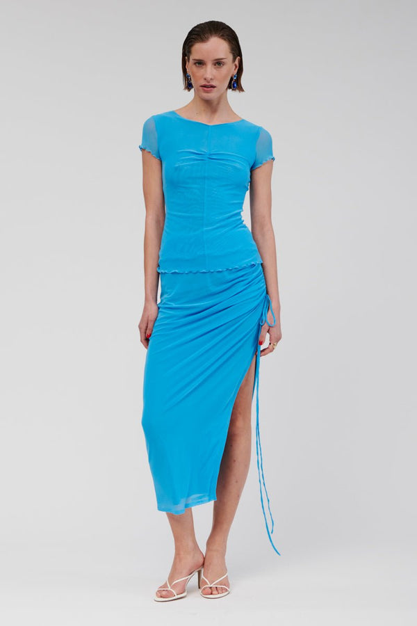 suboo Christy Ruched Side Skirt - Blue