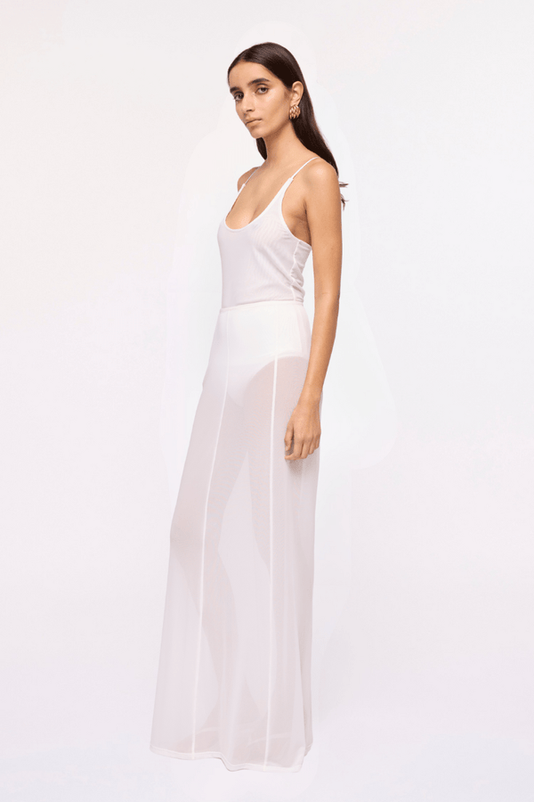Suboo Cleo Sheer Mesh Maxi Skirt – White