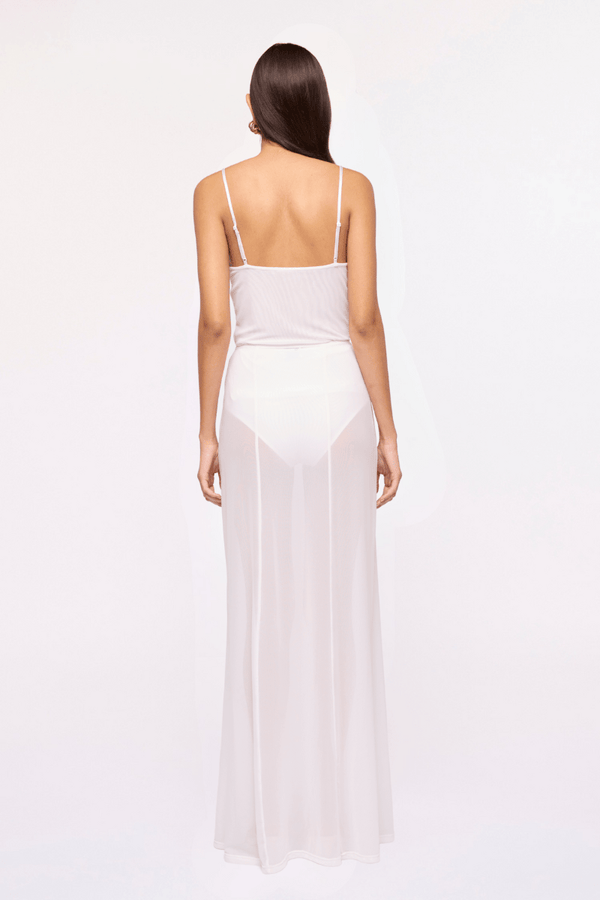 Suboo Cleo Sheer Mesh Maxi Skirt – White