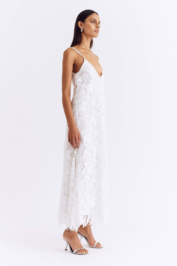 Suboo Eve A-line Lace Maxi Dress - White