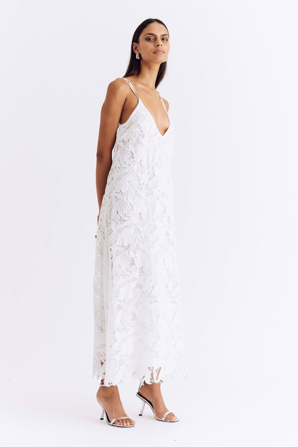 Suboo Eve A-line Lace Maxi Dress - White