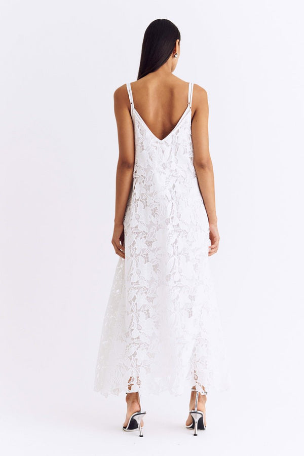 Suboo Eve A-line Lace Maxi Dress - White