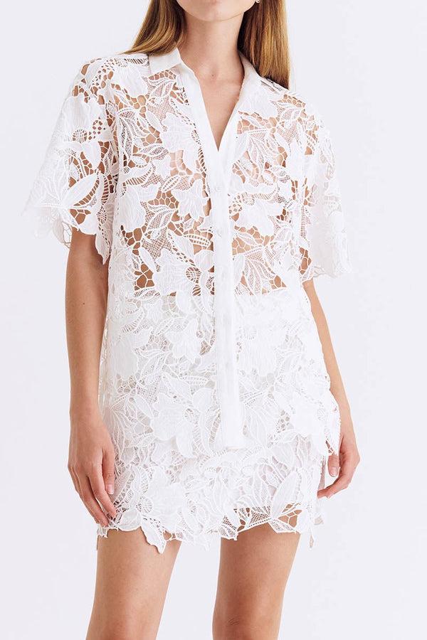 Suboo Eve Lace Wrap Mini Skirt - White