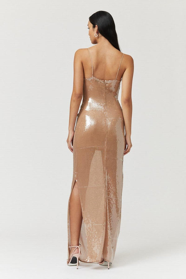 Suboo Frankie Strappy Sequin Maxi Dress - Nude