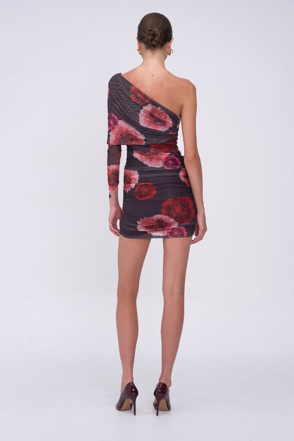 Suboo Frida Draped Off Shoulder Long Sleeve Mini