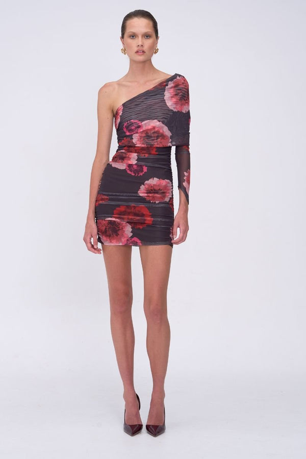 suboo Frida Draped Off Shoulder Long Sleeve Mini