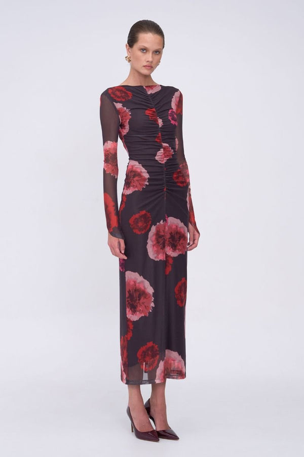 Suboo Frida Ruched Front Long Sleeve Maxi Dress