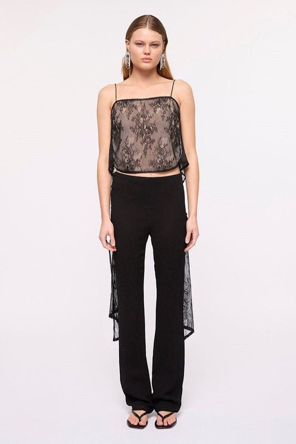 suboo Georgie Lace Waterfall Top – Black