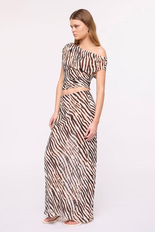 Suboo Gigi Zebra Bias Maxi Skirt