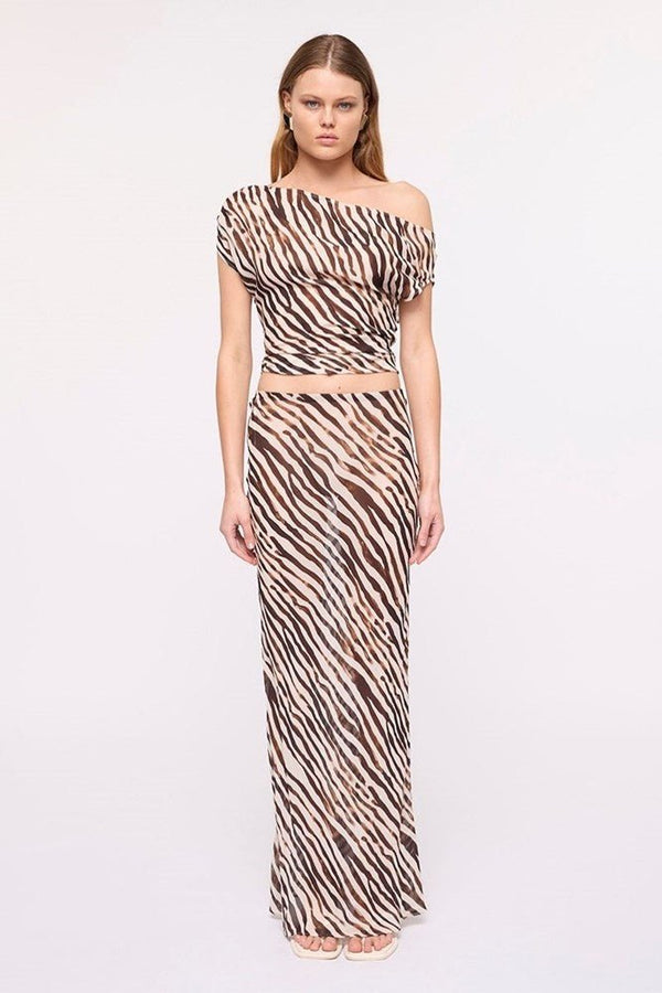 suboo Gigi Zebra Bias Maxi Skirt