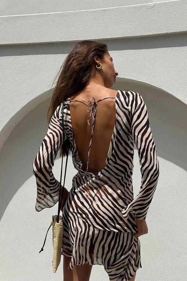 Suboo Gigi Zebra Long Sleeve Mini Dress