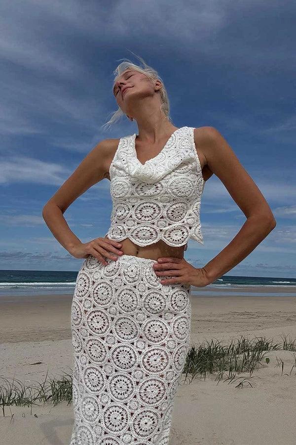 Suboo Heather Crochet Crop Top - Ivory