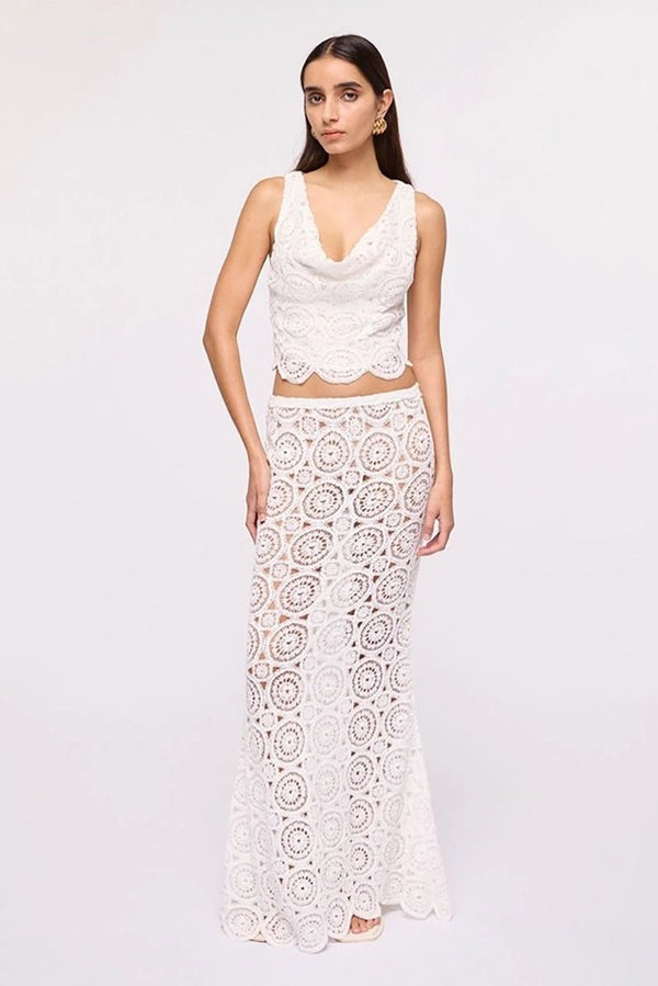 suboo Heather Crochet Crop Top - Ivory
