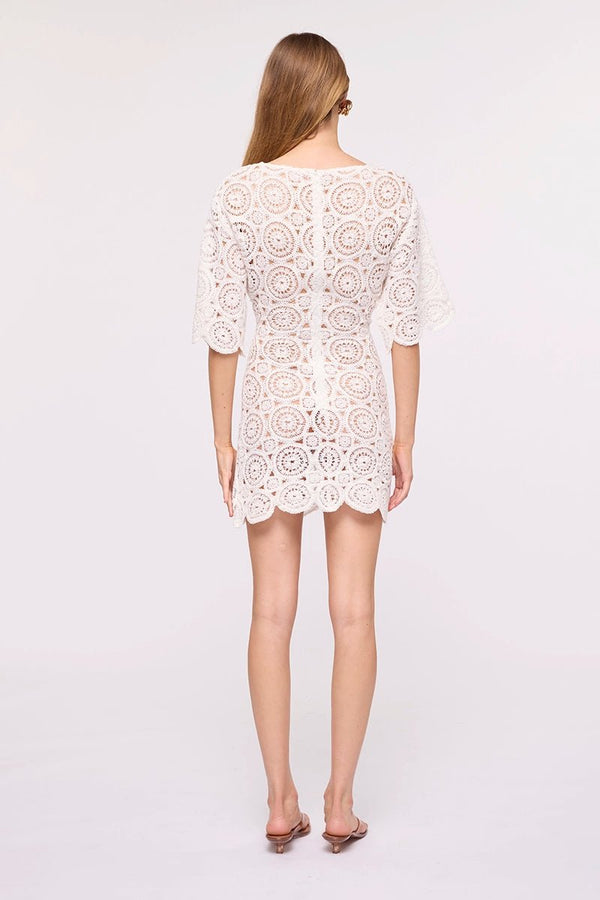 Suboo Heather Crochet Mini Dress-Ivory