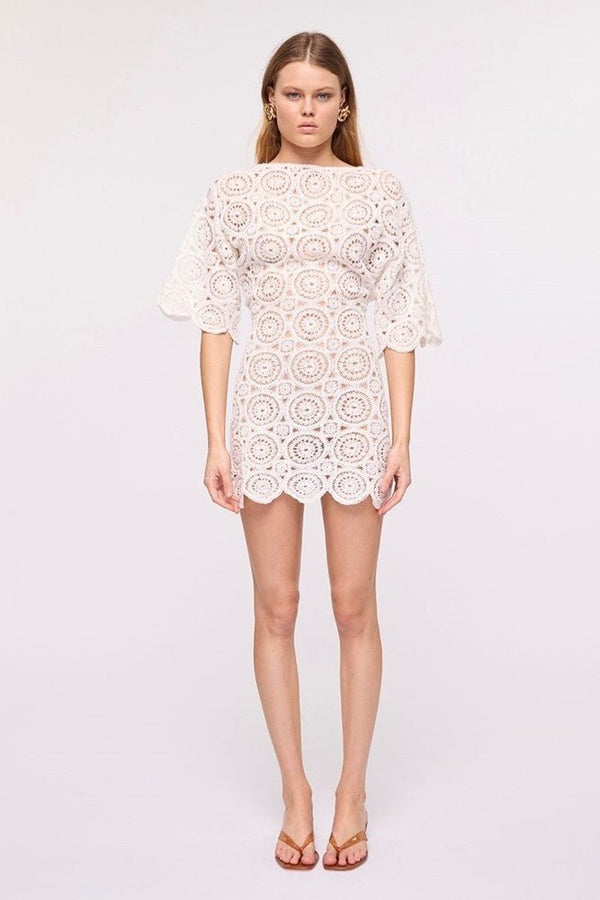 suboo Heather Crochet Mini Dress-Ivory