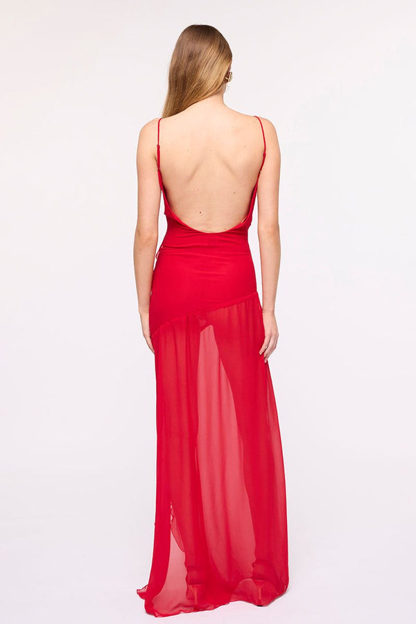 Suboo Isabel Frill Maxi Dress - Cherry Red